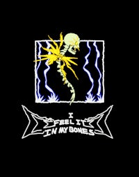 a black and white image of a skull with a lightning bolt in it